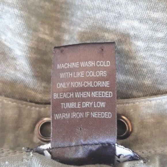 Vtg Top Renaissance‎ Peasant Army Green Sheer Space Dye Grommet Lace Up Sz S - Picture 7 of 7